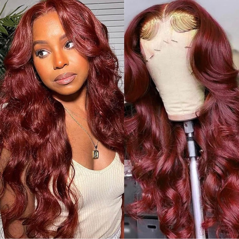 Reddish Brown 22inch 13x4 Human Hair Wig